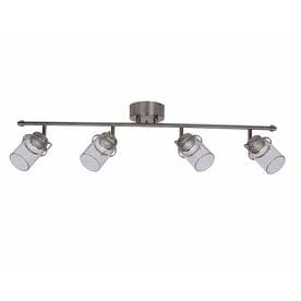 allen + roth Valleymede 4-Light 34.75-in Brushed Nickel Dimmable LED Track Bar Fixed Track Light Kit