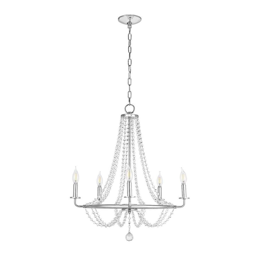 Catalina 24 In 5 Light Chrome Crystal Candle Chandelier At Catalina 24 In 5 Light Chrome Crystal Candle Chandelier