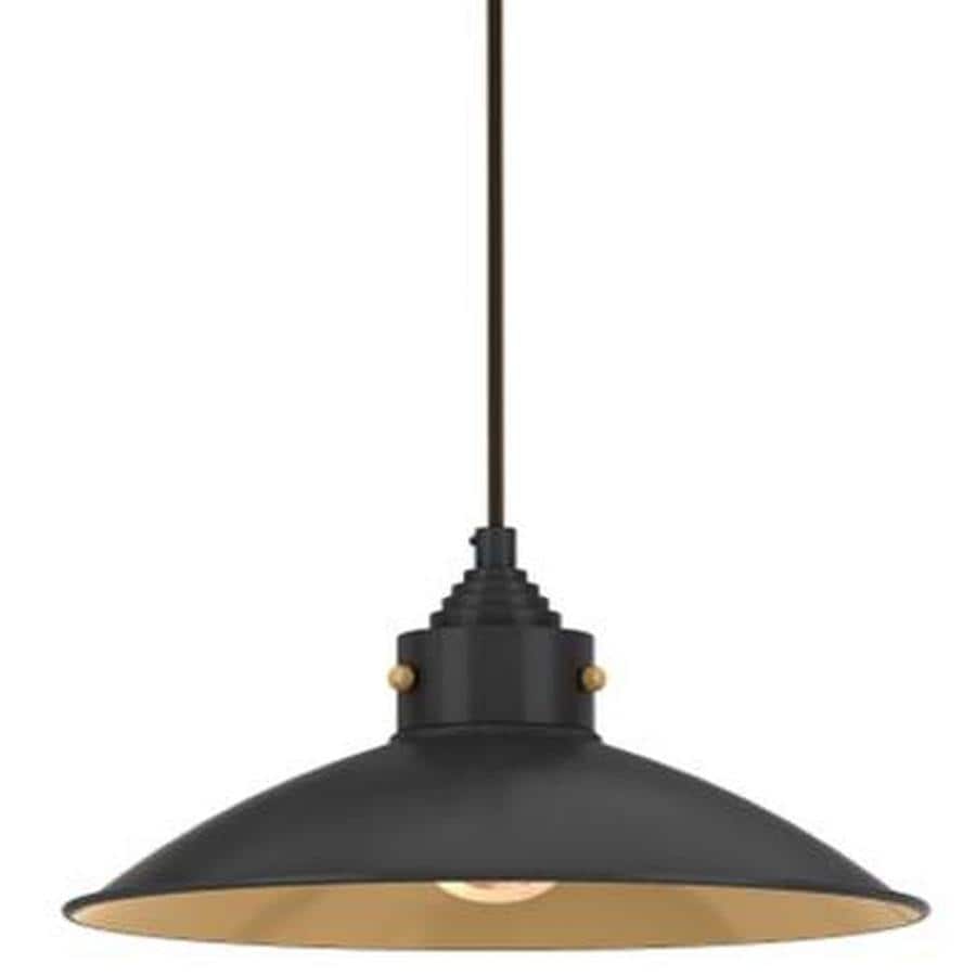 Painted Black With Gold Inside Industrial Dome Pendant Light