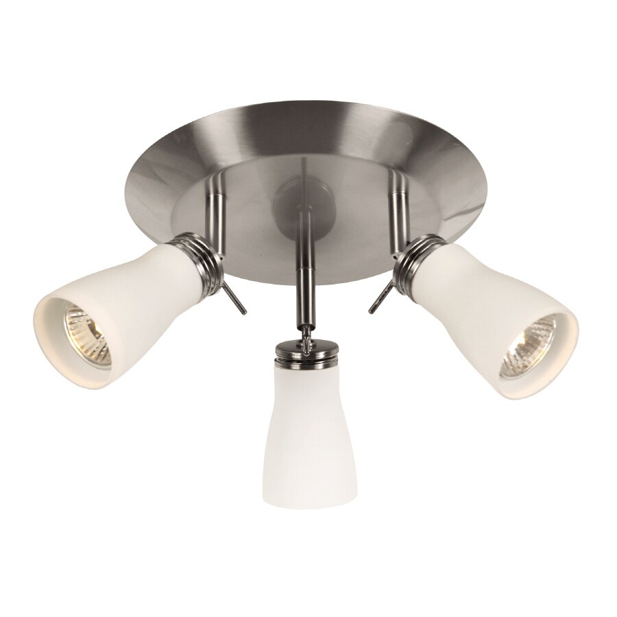 Portfolio 14828-000 3-Light 15-in Brushed Steel Glass Pendant Linear Track Lighting Kit