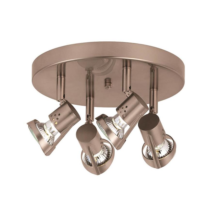 Portfolio Sparta 4 Light 9 In Brushed Steel Dimmable Flush Portfolio Sparta 4 Light 9 In Brushed Steel Dimmable Flush Mount Fixed Track