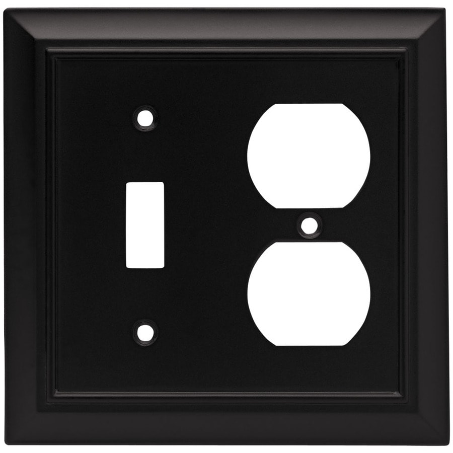 Brainerd Architectural 2Gang Flat Black Single Standard Wall Plate at