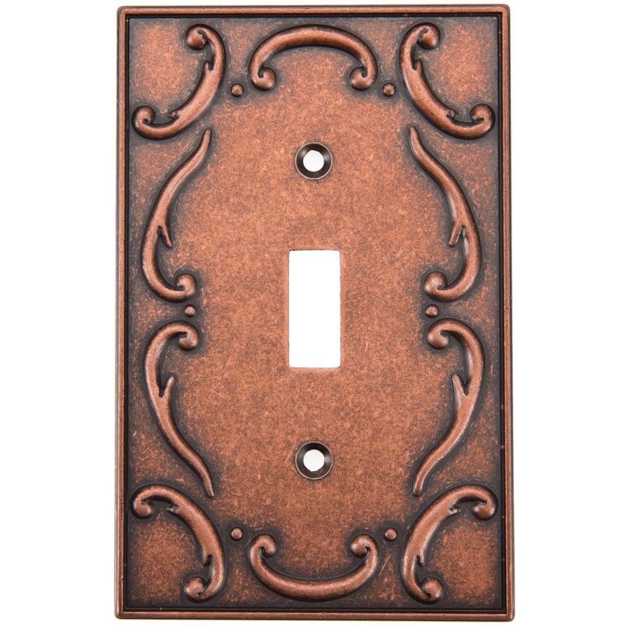 Brainerd French Lace 1Gang Sponged Copper Single Standard Wall Plate