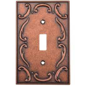 Copper Wall Plates At Lowes Brainerd French Lace 1 Gang Sponged Copper Single Toggle Wall Plate