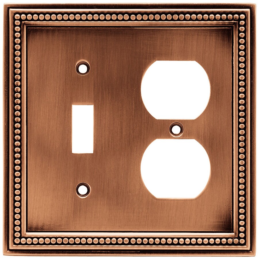 Brainerd 2Gang Aged Brushed Copper Round Wall Plate at