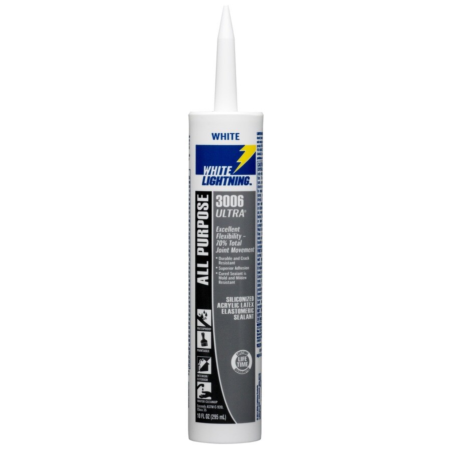 White Lightning 10fl oz White Paintable Caulk at
