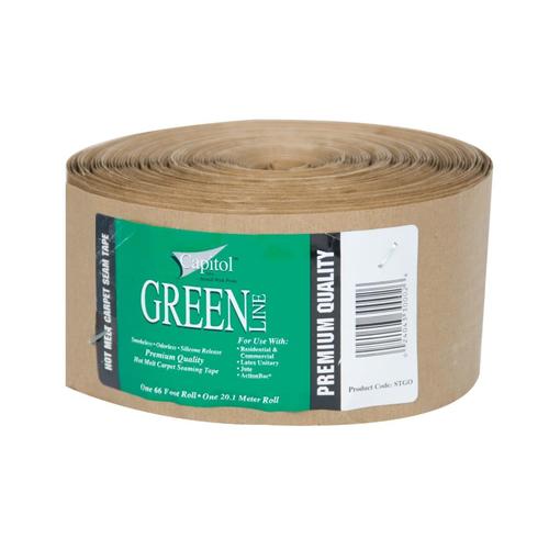 Capitol Green Line 3.62in x 66ft Tan/Green Hot Melt Seam Tape in the