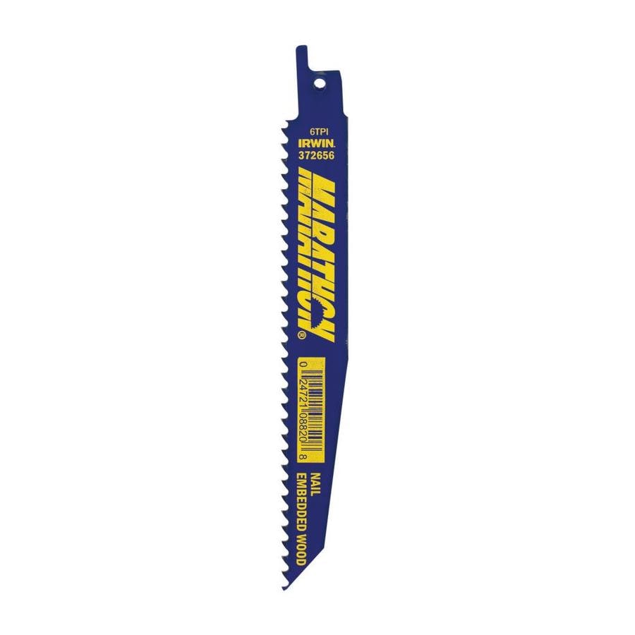 IRWIN 372656B10 6-TPI Nail-Embedded Wood-Cutting Reciprocating Saw Blades