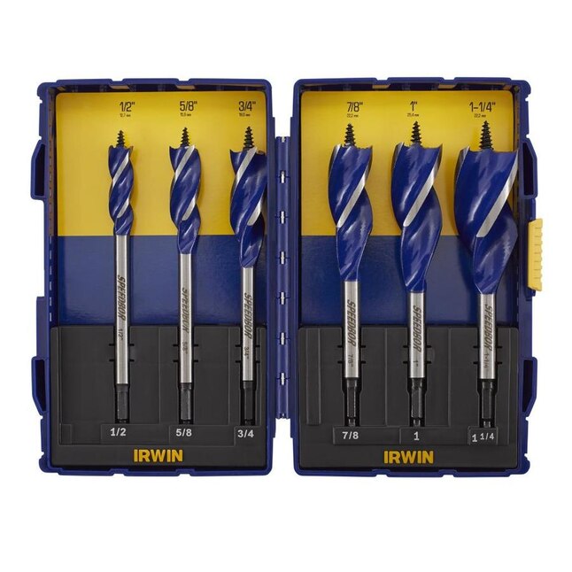 IRWIN 1885078 Speedbor 6-Piece Assorted x Assorted Woodboring Tri-flute Drill Bit Set