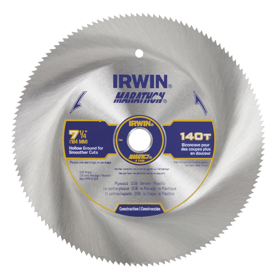 Irwin Marathon 7 1 4 In 140 Tooth Continuous Carbon Circular Saw