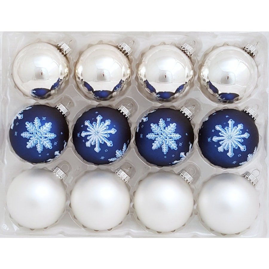 holiday living 12 pack blue and white shiny and matte snowflake ornament set - Blue And White Christmas Ornaments holiday living 12 pack blue and white shiny and matte snowflake ornament set - Blue And White Christmas Ornaments