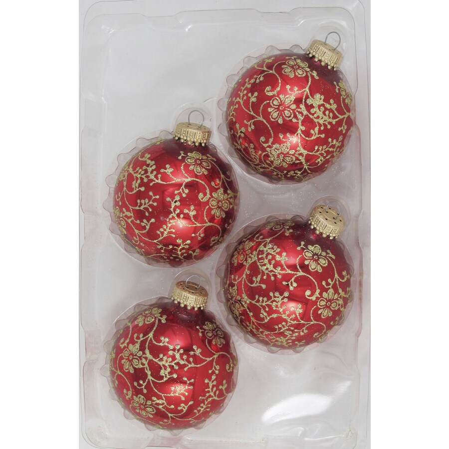 Holiday Living 4Pack Red Spiral Ornament Set in the Christmas Ornaments department at