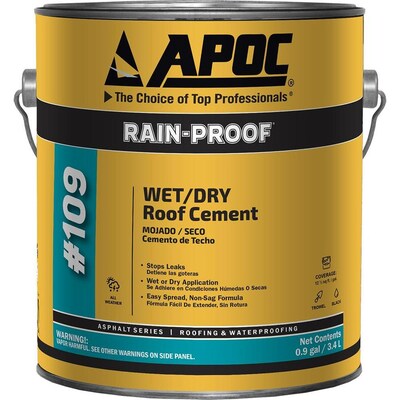 Apoc Rain Proof 0 9 Gallon Fibered Waterproof Cement Roof Sealant