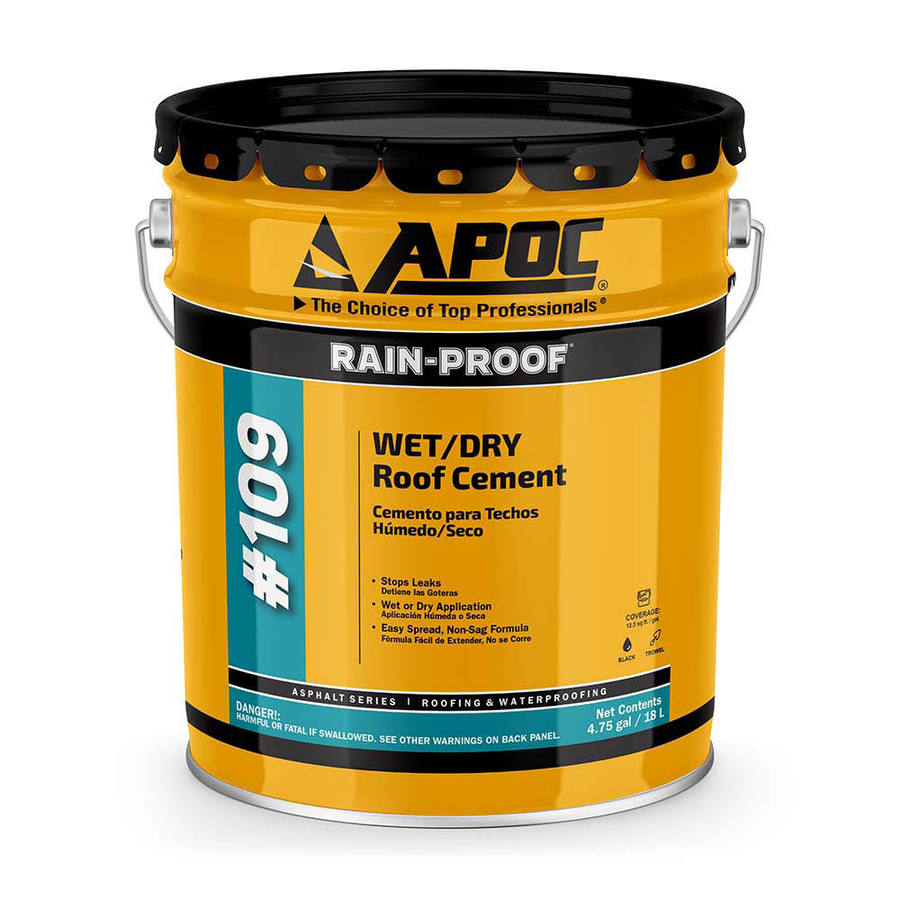 APOC Rain-Proof 4.75-Gallon Fibered Waterproof Cement Roof Sealant at