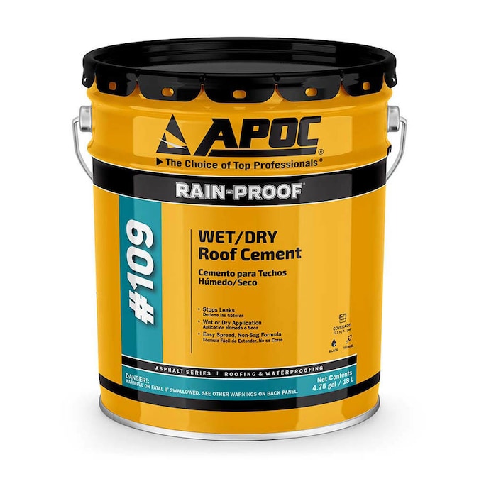 APOC Rain-Proof 4.75-Gallon Fibered Waterproof Cement Roof Sealant in