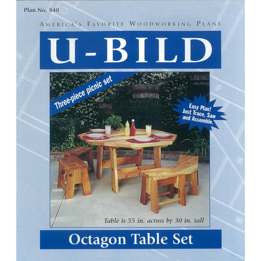 Shop U-Bild Octagon Picnic Table Set Woodworking Plan at 