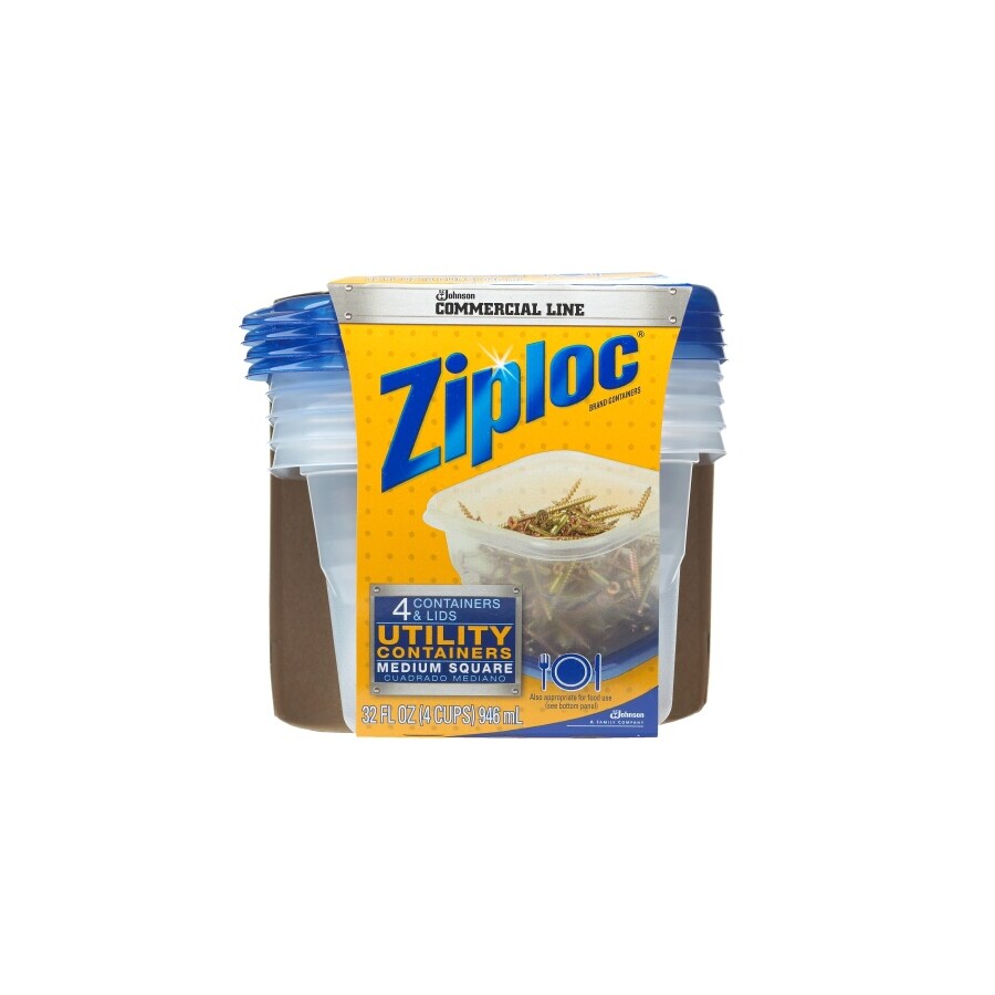 Ziploc Containers Cups Square with Snap 'n Seal Lids 32 oz