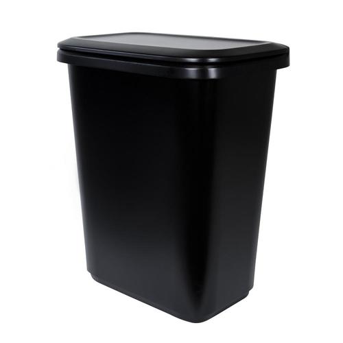 Hefty 20.4-Gallon Black Plastic Trash Can with Lid in the Trash Cans ...