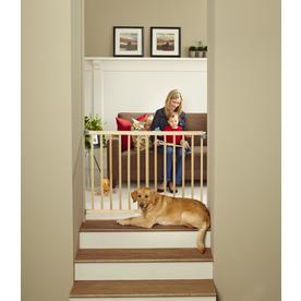 North States Industries, Inc. Stairway Swing Gate 42-in x 30-in Natural Wood Child Safety Gate