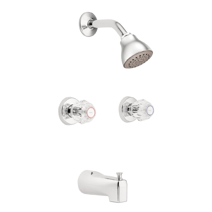 Shop Moen Chateau Chrome 2-Handle Bathtub and Shower Faucet with Valve ...