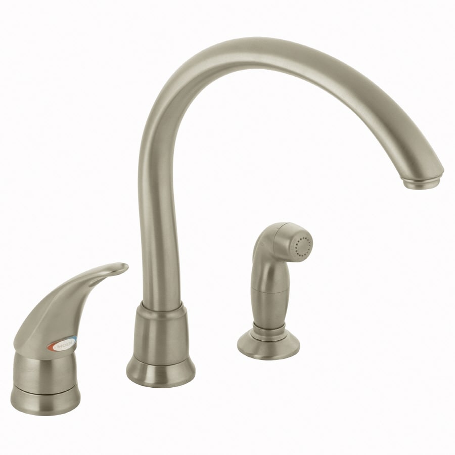 Moen Monticello Stainless Steel Single-Handle Kitchen Faucet with Side ...