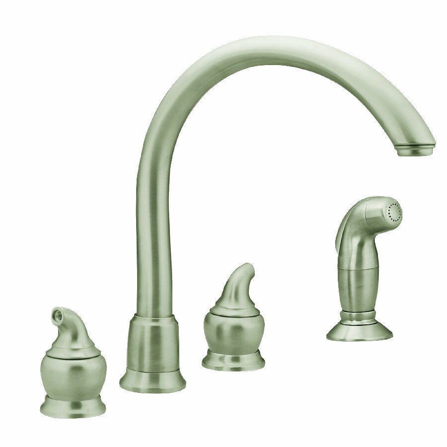 Moen Monticello Stainless 2 Handle High Arc Deck Mount Kitchen Moen Monticello Stainless 2 Handle High Arc Deck Mount Kitchen Faucet