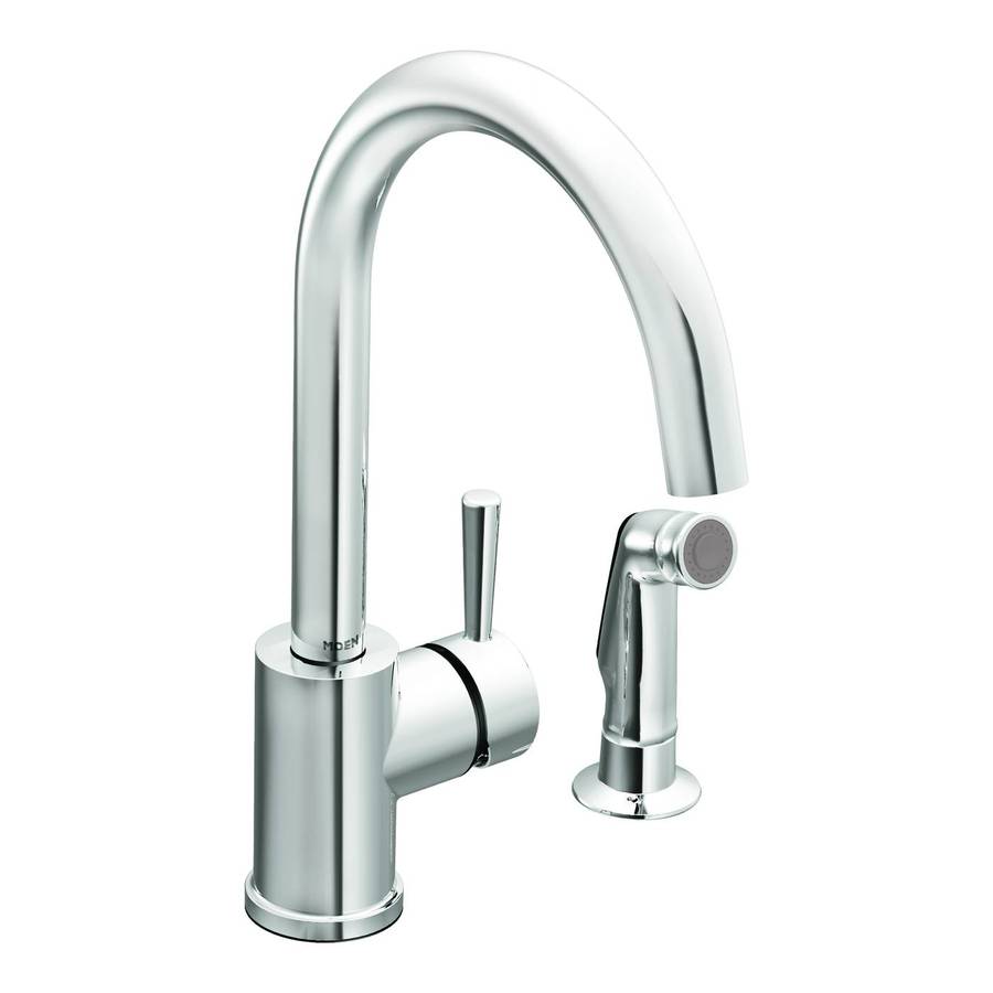 Moen 7106 Level Chrome 1-Handle High-Arc Kitchen Faucet with Side Spray