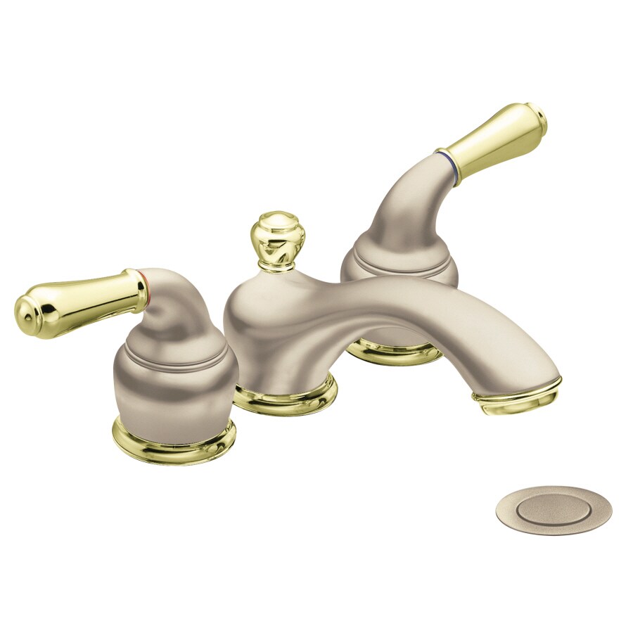 Moen Monticello Double Handle Lavatory Faucet with Drain Assembly in ...