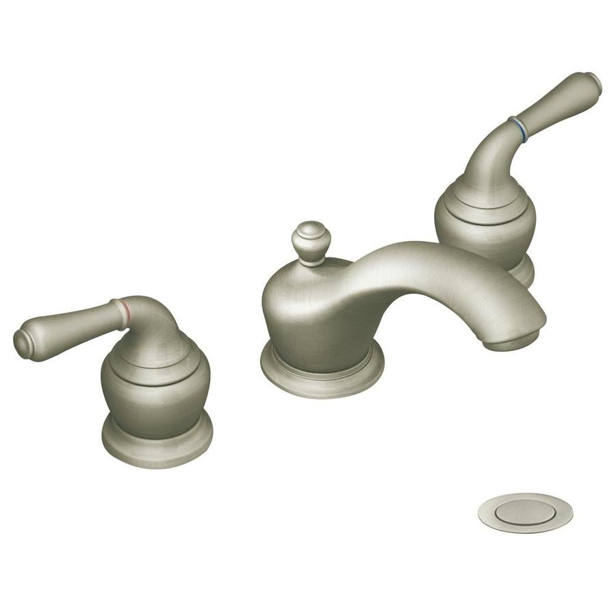 Shop Moen Monticello Brushed Nickel 2-Handle Widespread WaterSense ...  Moen Monticello Brushed Nickel 2-Handle Widespread WaterSense Bathroom  Faucet