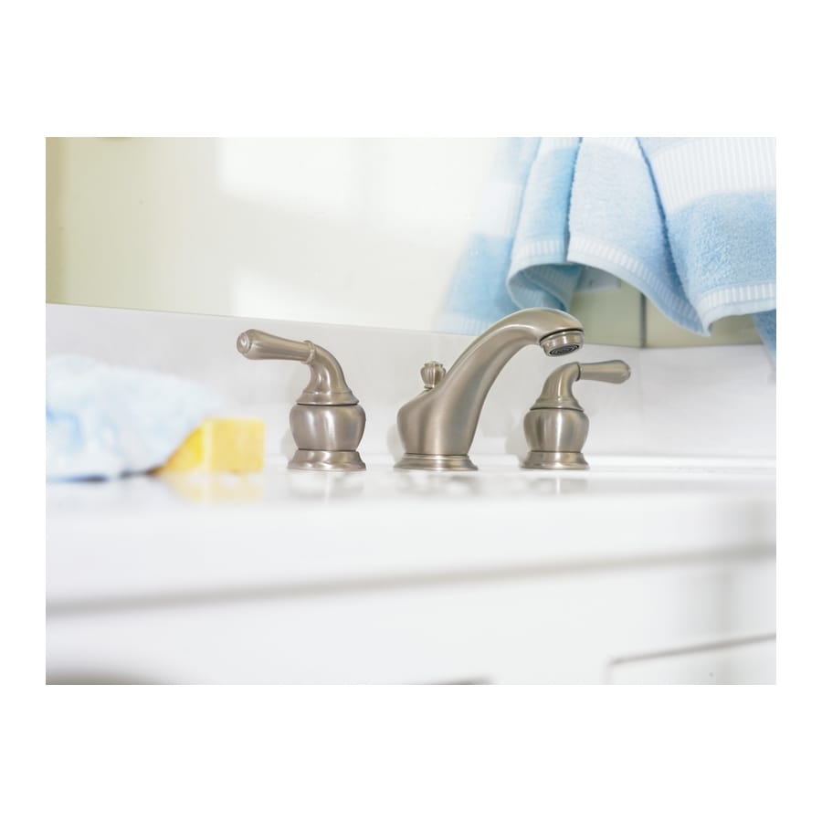 Moen Monticello Brushed Nickel 2Handle Widespread WaterSense Bathroom