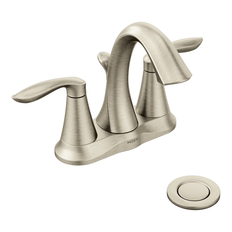 Moen Eva Brushed Nickel 2-handle 4-in Centerset WaterSense ...