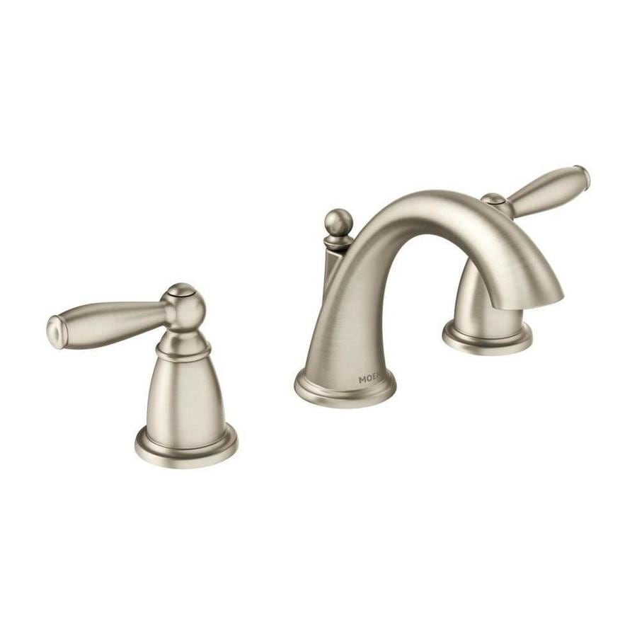 Shop Moen Brantford Brushed Nickel 2-Handle Widespread ...