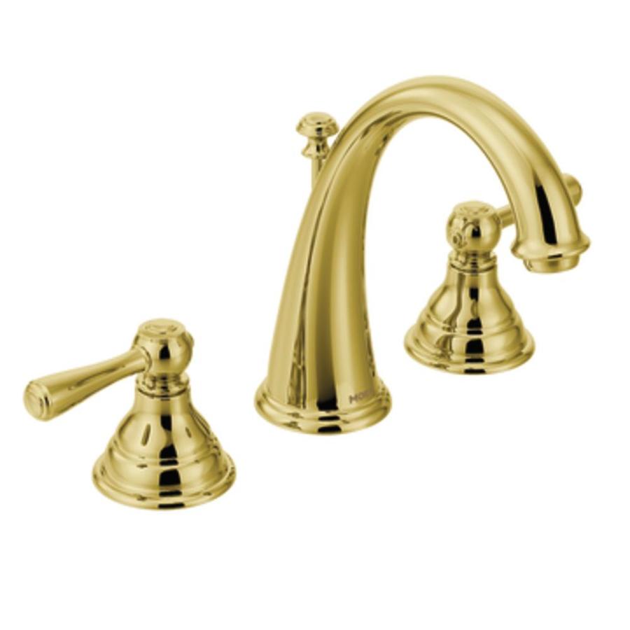 Shop Moen Kingsley Polished Brass 2 Handle Widespread Bathroom Sink   026508164099 