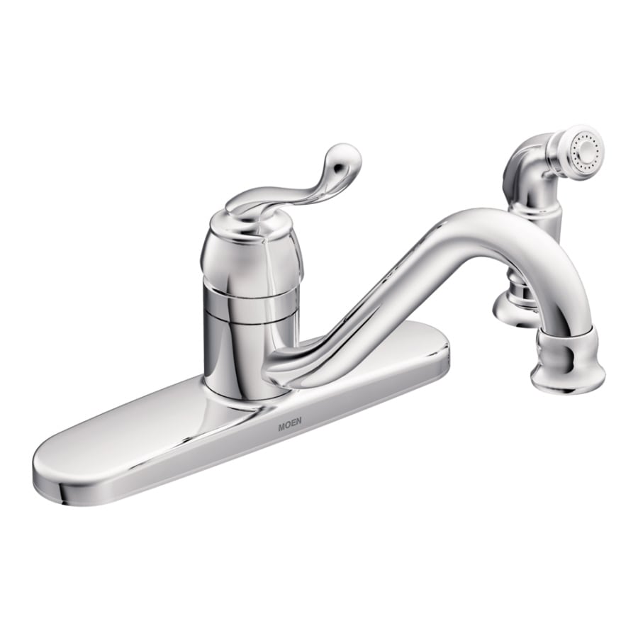 Moen Muirfield Chrome 1 Handle Low Arc Deck Mount Kitchen Faucet