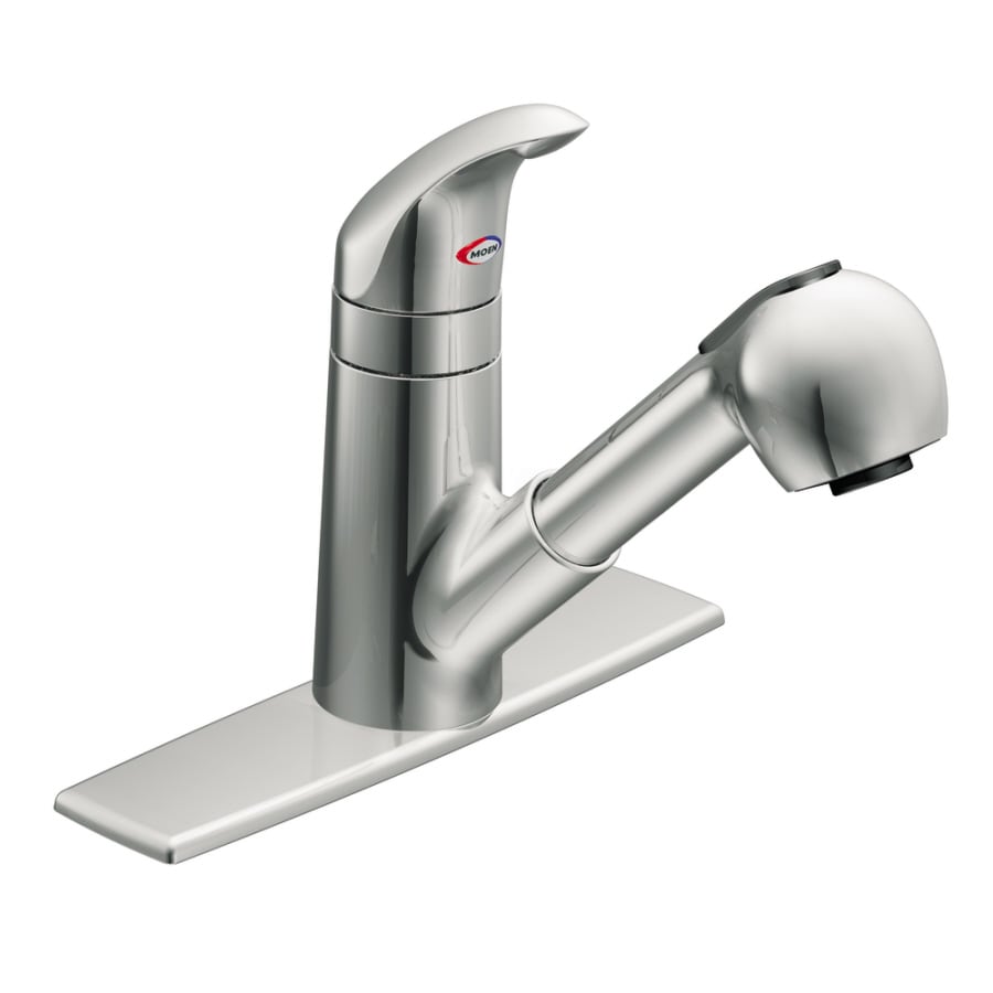 Moen Integra Chrome 1-handle Pull-out Deck Mount Kitchen Faucet at