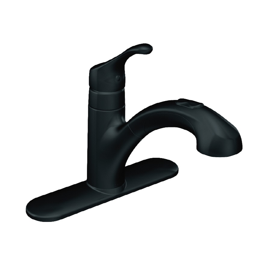 Moen Renzo Matte Black 1-Handle Deck Mount Pull-Out ...