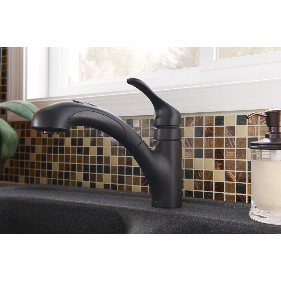 Moen Renzo Matte Black Single Handle Pullout Kitchen Faucet with