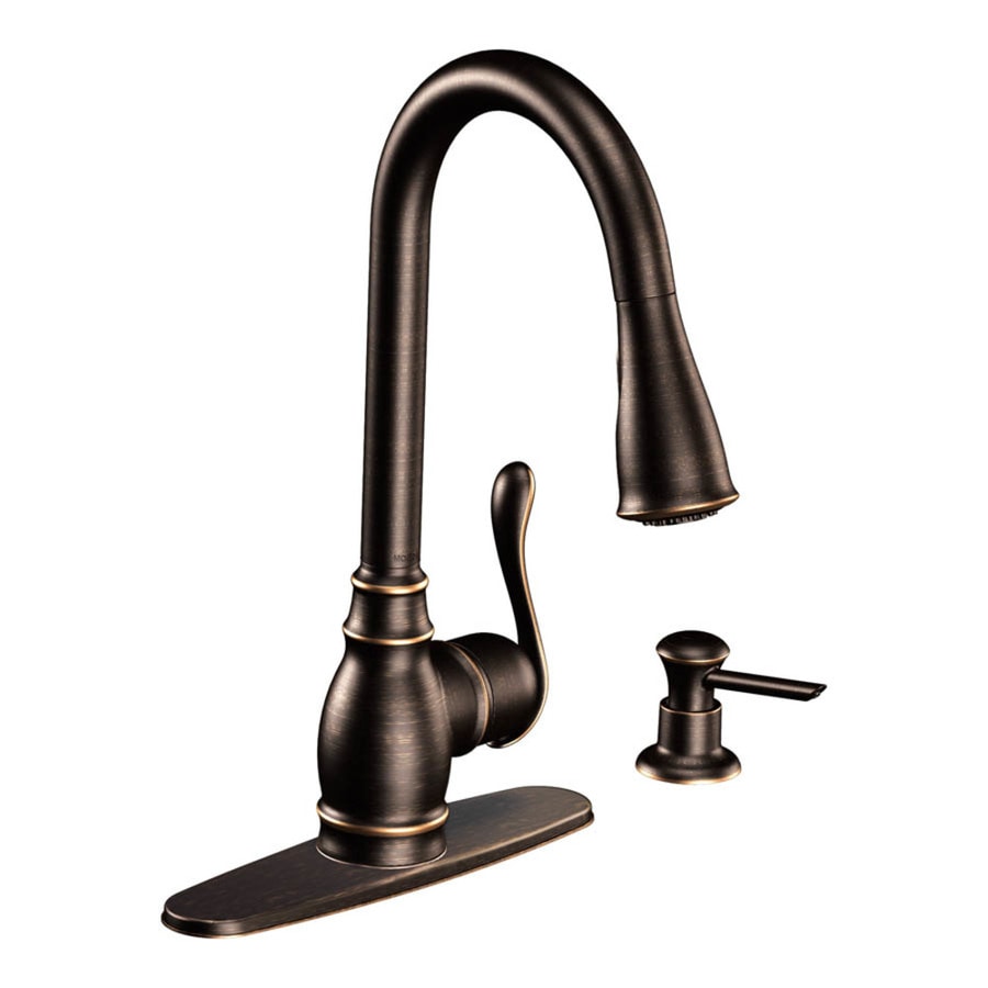 Shop Moen Anabelle Mediterranean Bronze 1 Handle Deck Mount Pull