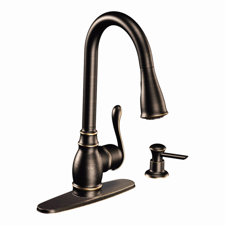 Shop Moen Anabelle Mediterranean Bronze 1-handle Pull-down ...