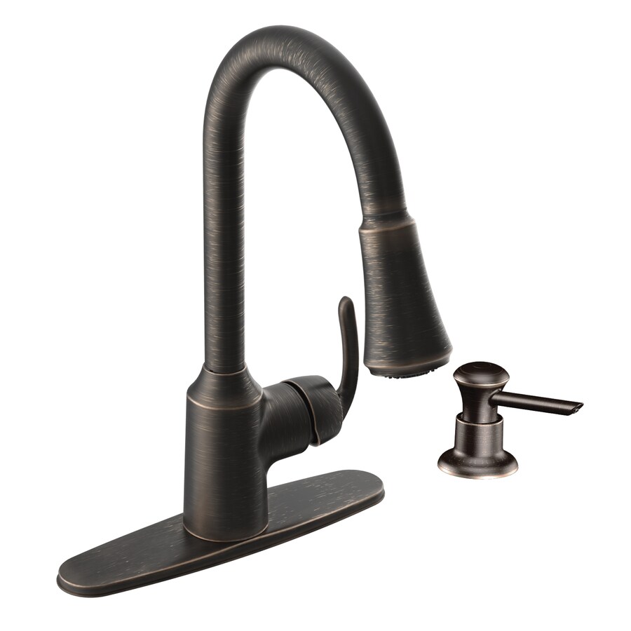 Shop Moen Bayhill Mediterranean Bronze 1-Handle Deck Mount ...