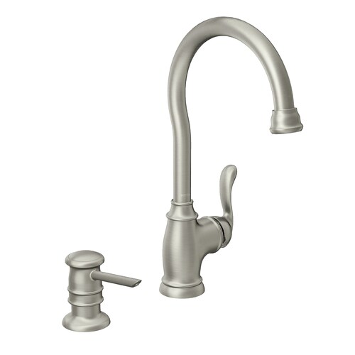 Moen Anabelle Spot Resist Stainless 1-Handle Deck-Mount High-Arc Handle ...