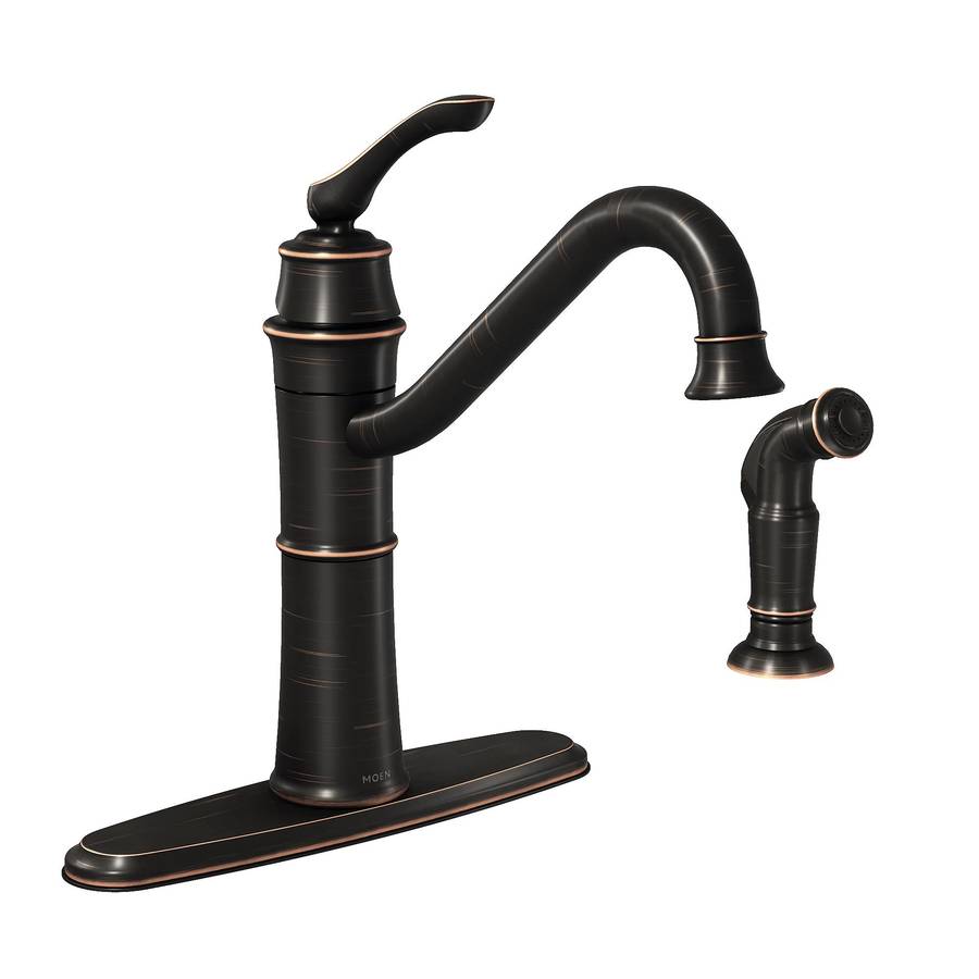 Moen Wetherly Mediterranean Bronze 1Handle Deck Mount