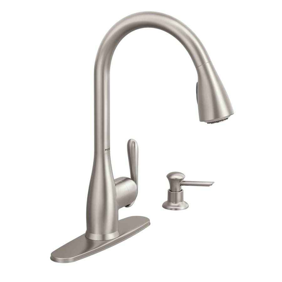 Moen Haysfield Spot Resist Stainless 1-Handle Deck Mount ...