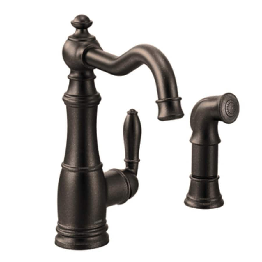 Shop Moen Weymouth Oil-Rubbed Bronze 1-Handle High-Arc Kitchen Faucet ...