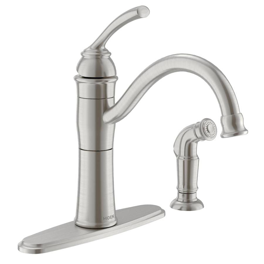 Moen Braemore Spot Resist Stainless 1 Handle High Arc Kitchen Faucet With Side Spray In The Kitchen Faucets Department At Lowes Com