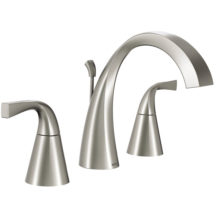 Moen Moen Oxby 2h Srn Ws Lav 749678 In The Bathroom Sink Faucets Department At Lowes Com