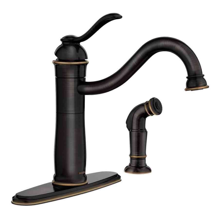 Shop Moen Walden Mediterranean Bronze Microban 1 Handle Deck Mount