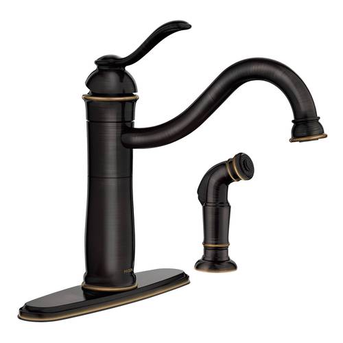 Moen Walden Mediterranean Bronze Microban 1-Handle Deck ...