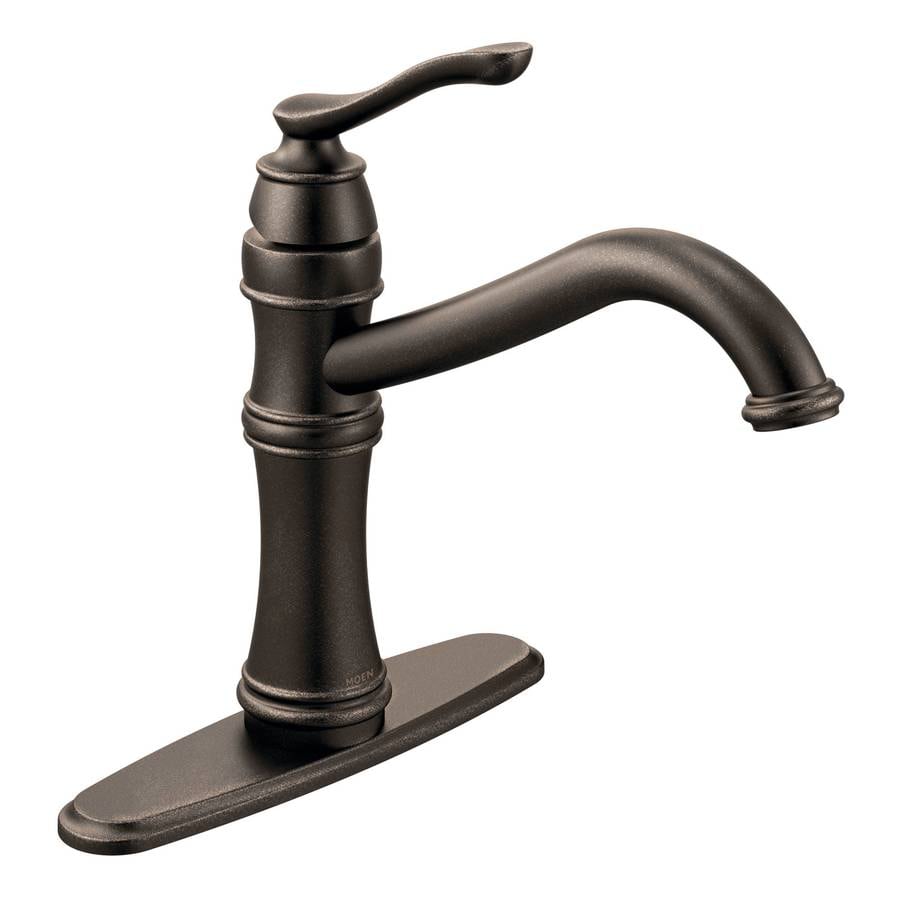 Moen Belfield Oil Rubbed Bronze 1-Handle Deck Mount Low-arc Kitchen ...