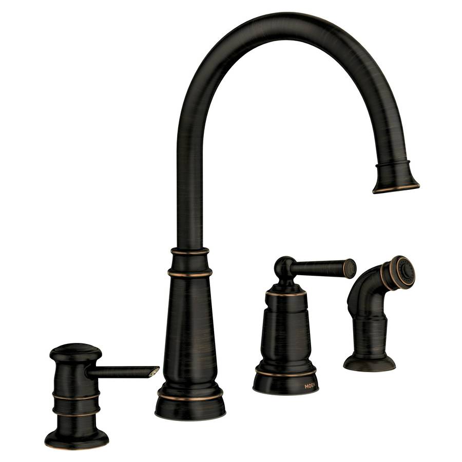 Shop Moen Edison Mediterranean Bronze 1 Handle Deck Mount High Arc